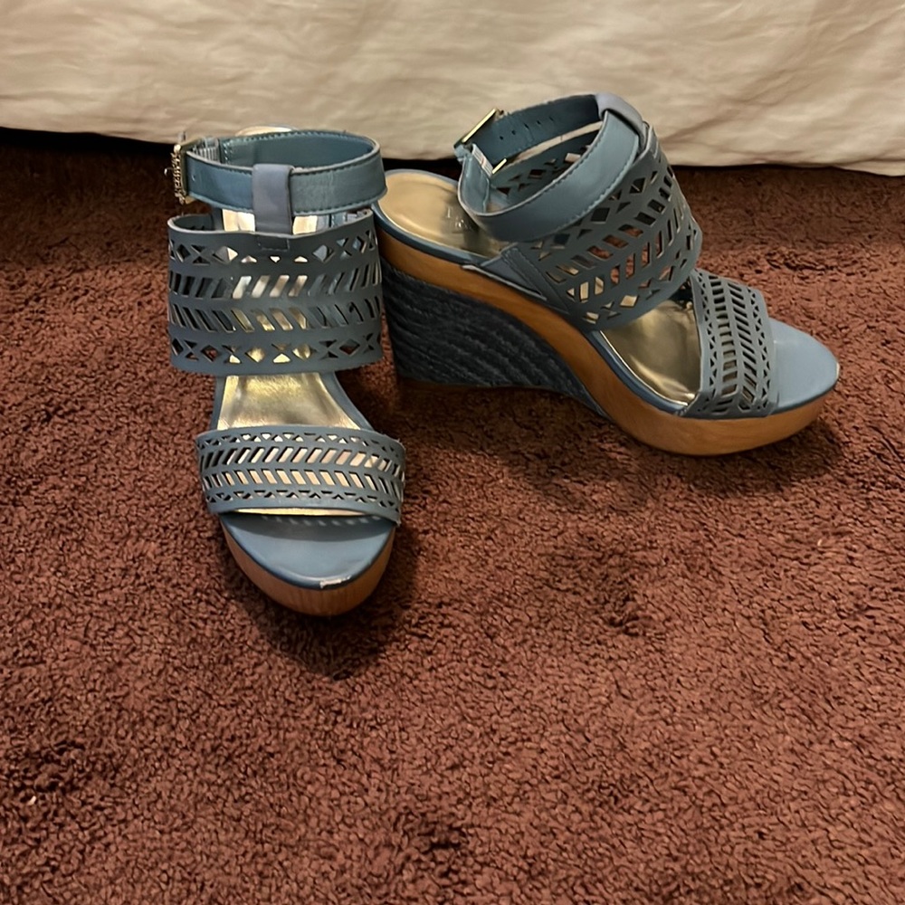 Size 6.5 blue wedges